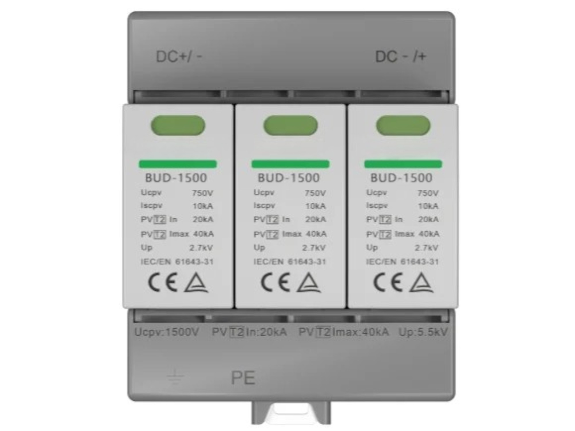 1500V DC Type 2 PV PV Surge Detection Device | IEC/EN 61643-31: 2018